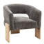 Jeff Accent Chair 2-piece Set In Modern Crystal Black Ribbed Linen On Solid Wood
