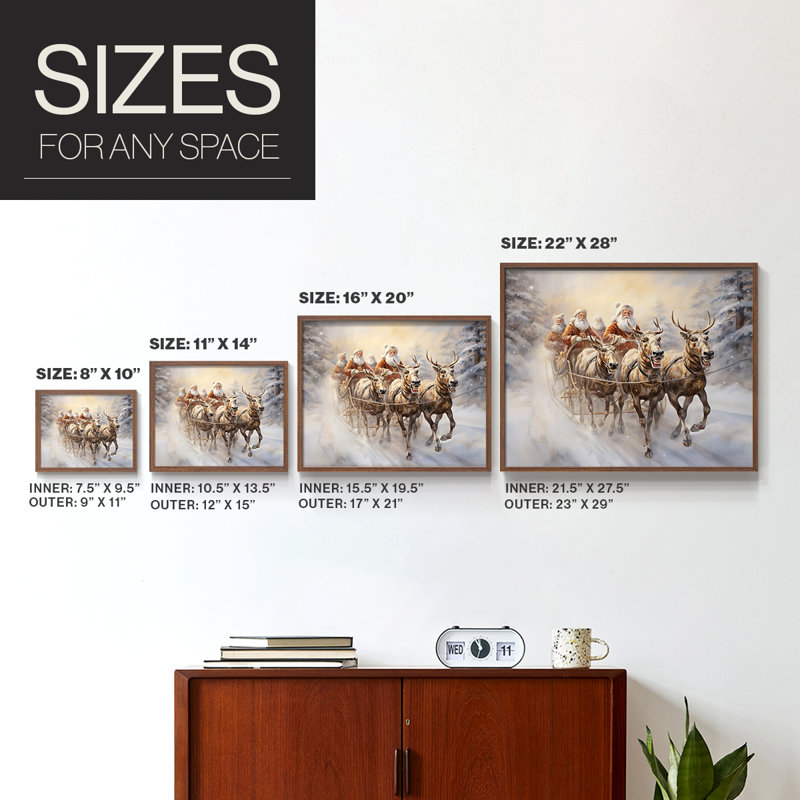 «Chirstmas Art» - CECLXV - Reproduction encadrée - Restickable, H 11 po x l 14 po, Noyer