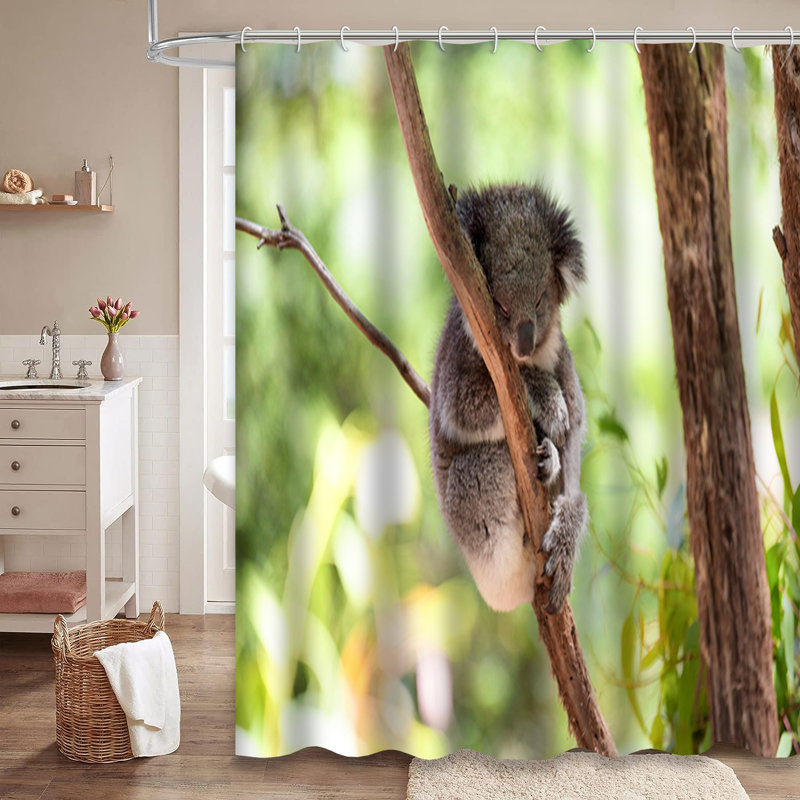 Rideau de douche Sleeping Koala Tree, L 72 po x l 84 po