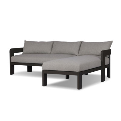 Hirst Outdoor Metal 2PC Sectional-RAF Chaise-Concha Fog