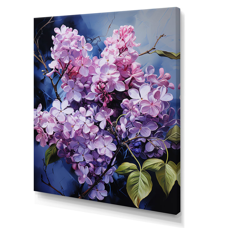 Lilas, minimalisme, rêve sur toile, H 32 po x l 16 po x P 1 po, Toile tendue