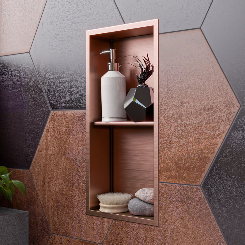 Stainless Steel Shower Niche, Brown