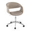 Chaise de bureau en similicuir gris pâle avec piètement en métal chromé et hauteur réglable
