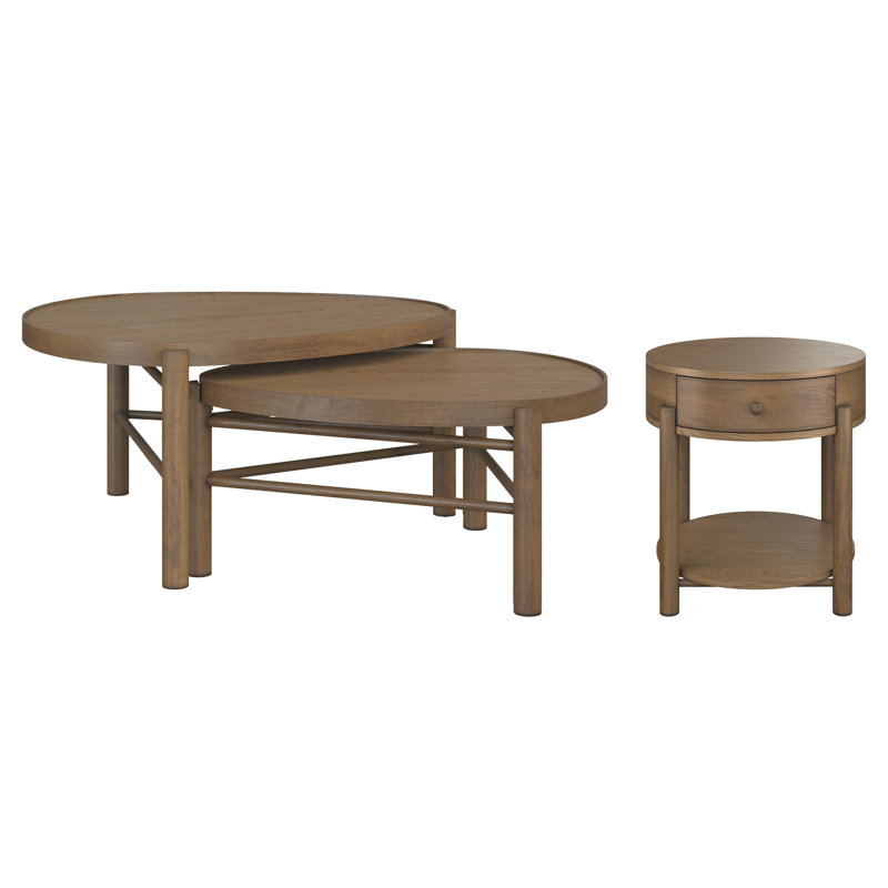 Clarksville Nesting Cocktail Table With End Table, 3 Pieces: 2 Coffee Tables, End Table