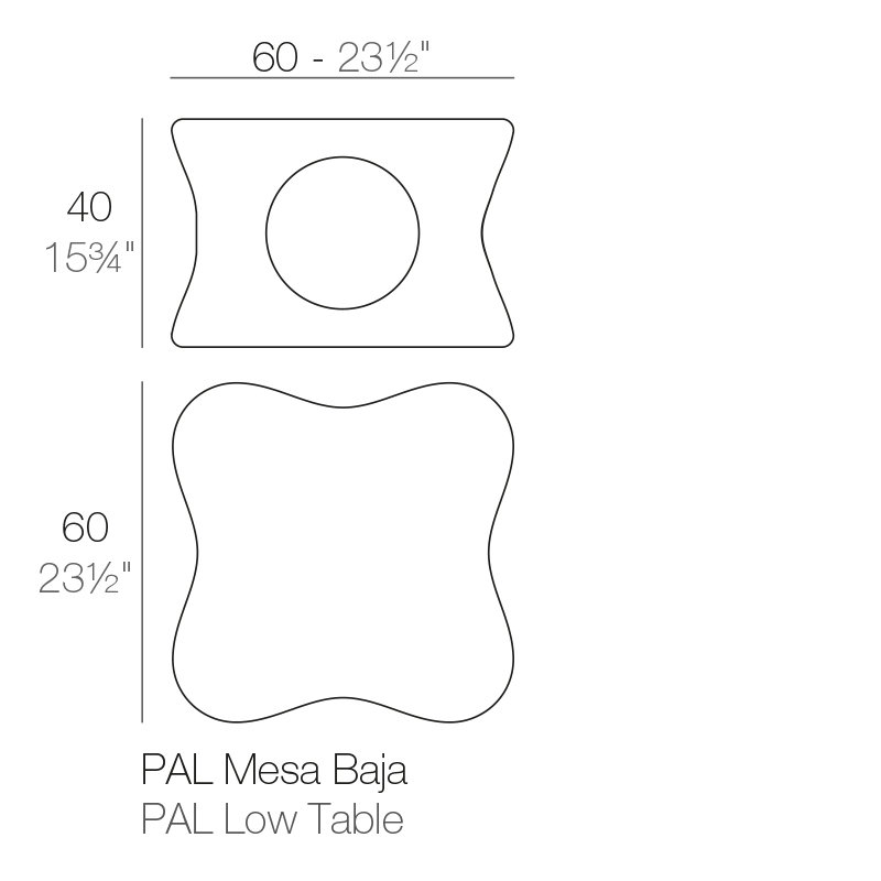 Pal Plastic/Resin Coffee Table, Black