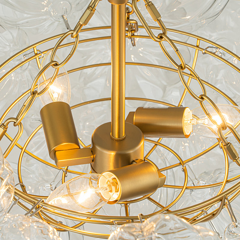 Macosh 3 - Light Textured Glass Bubble Chandelier