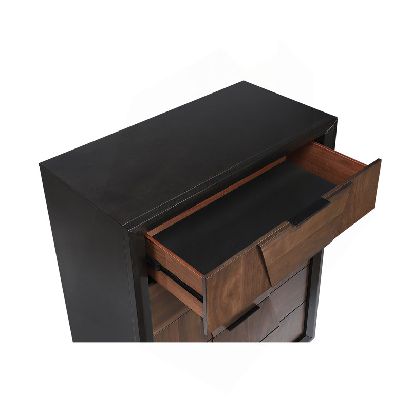 Commode 5 tiroirs de style traditionnel en bois