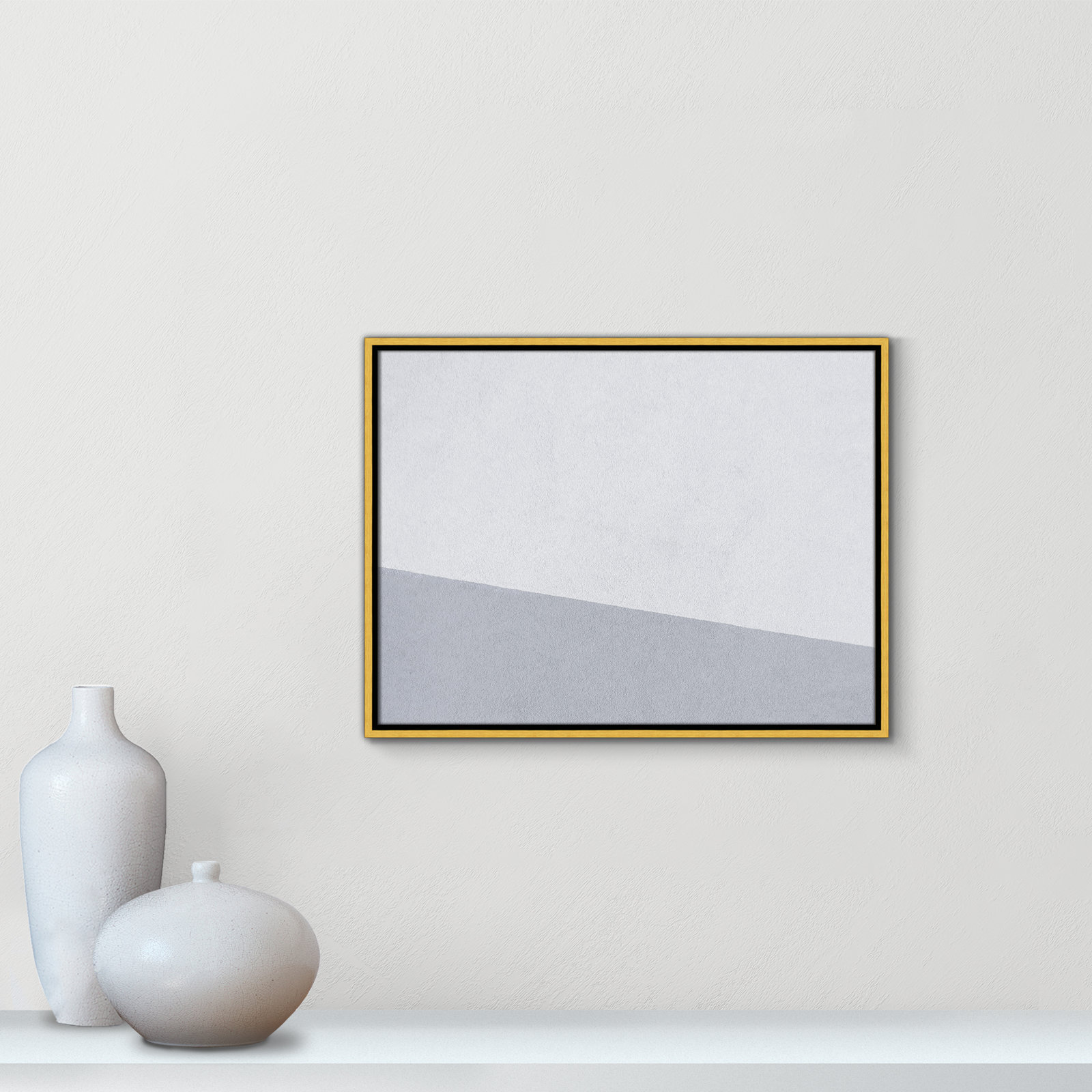 Dominic "Abstract Blues" Print, 19.5" H x 25.5" W x 2" D, Gold Framed Canvas