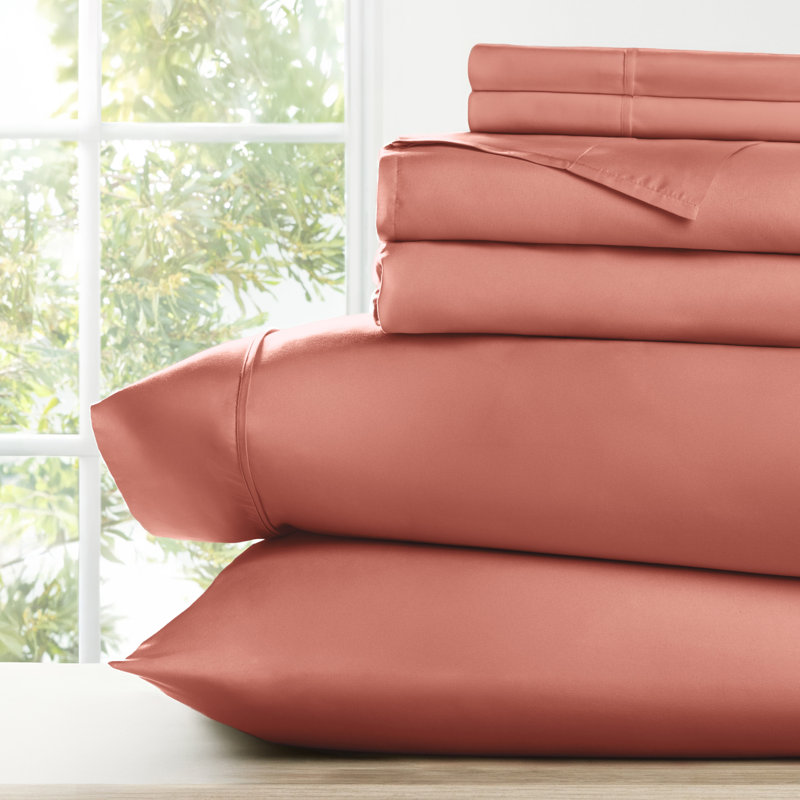 Ensemble de draps ultra-doux double brossé 6 pièces - Pochette profonde, infroissable, literie résistante à la décoloration