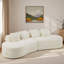 Canapé moelleux à haute densité avec conception modulaire courbée et coussins décoratifs doux-133938876