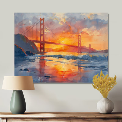 Art mural jaune jaune rouge Golden Gate