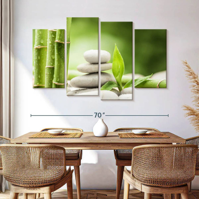 Kerrick Stones And Bamboo, 42" H x 68" W