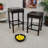Elegant Black 30 Inch Barstool with Barley Twist Legs and Linen Upholstery-340994550