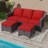 77'' Wide Wicker Outdoor Patio Sofa-117663903