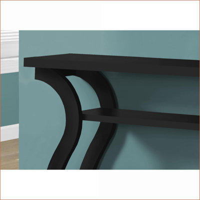 Table basse en stratifié noir - Trois niveaux pour le salon / la chambre à coucher avec une grande surface et un design incurvé élégant