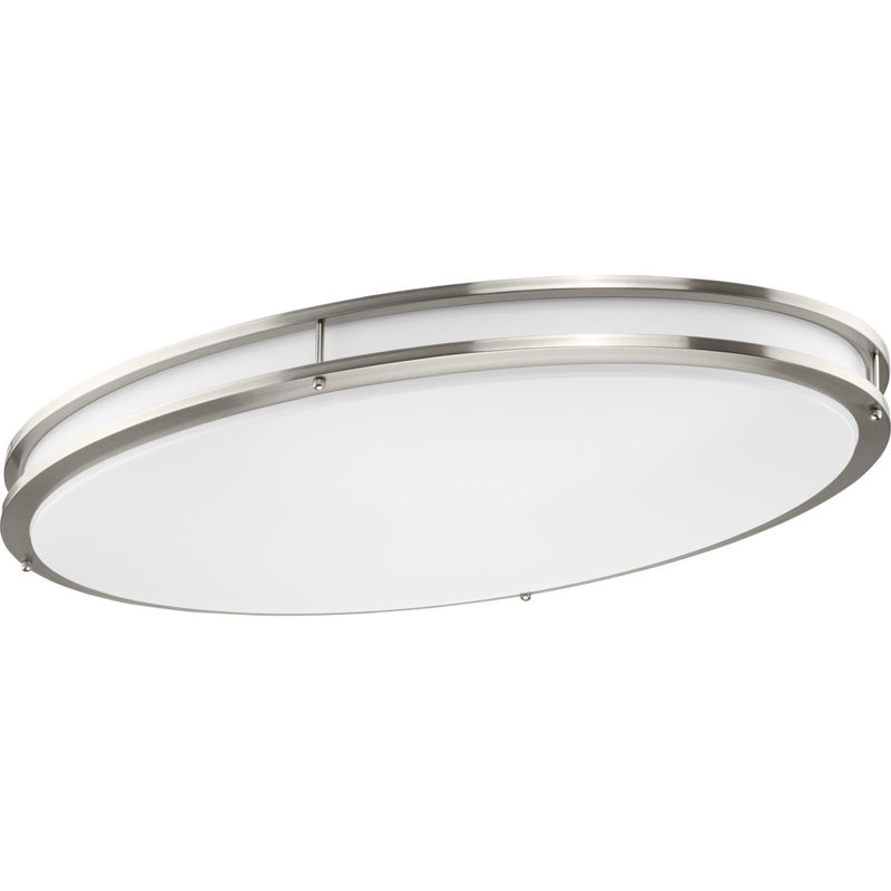 Plafonnier encastré 5 lumières, Nickel brossé, H 4,53 po x l 18,1 po x P 32,28 po