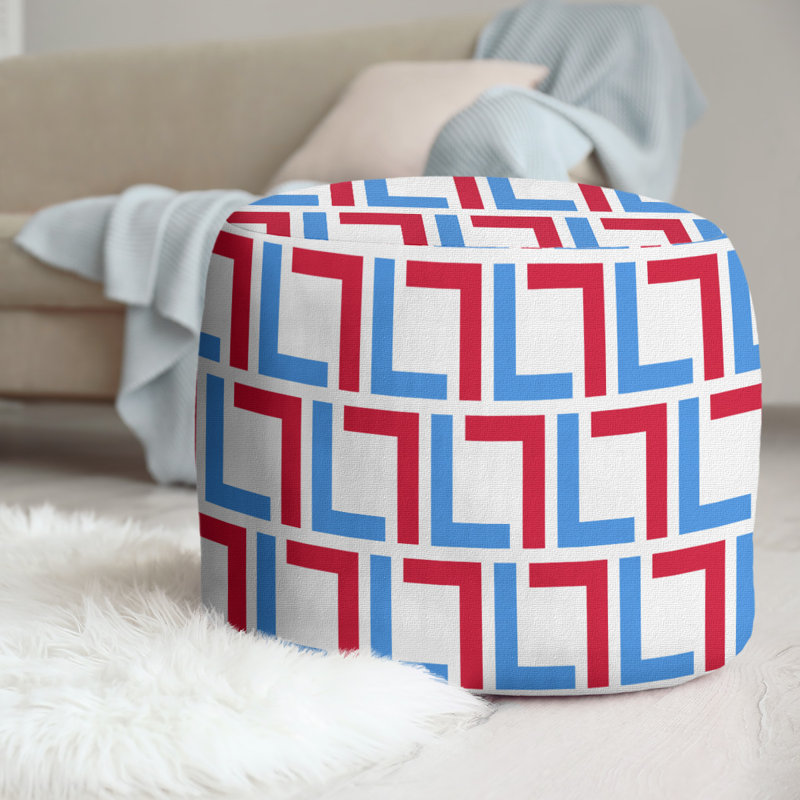 Repose-pieds 20,5 po, Blanc / bleu clair / rouge