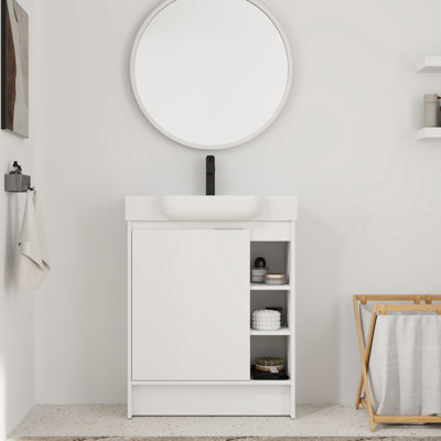 28'' Single Bathroom Vanity with Ceramic Top