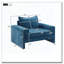 Fauteuil d'appoint en chenille de 40,9 po avec accoudoirs larges et coussin épais Chenille-1796773398