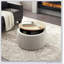 Repose-pieds rond avec rangement, fonction 2 en 1, table de bout et repose-pieds
