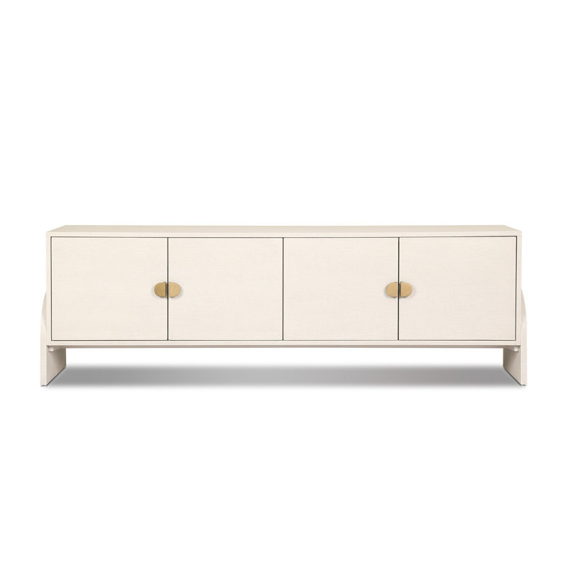 Cressida Media Console-Ivory Painted Linen