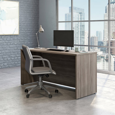 Spacious Work Desk with Cable Management and Adjustable Feet