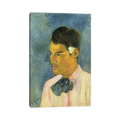 Young Man with a Flower Behind his Ear, 1891 by Paul Gauguin - 1 Piece Wrapped Canvas Wall Art