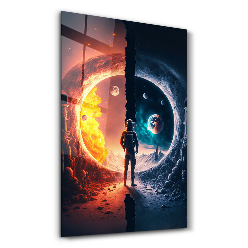 Élégante peinture murale en verre trempé de 13,8 po x 21,7 po | 100% verre trempé, épaisseur: 0,16 pouce | Imprimé UV pour des couleurs éclatantes | Parfait pour la décoration intérieure, le salon et les espaces de bureau