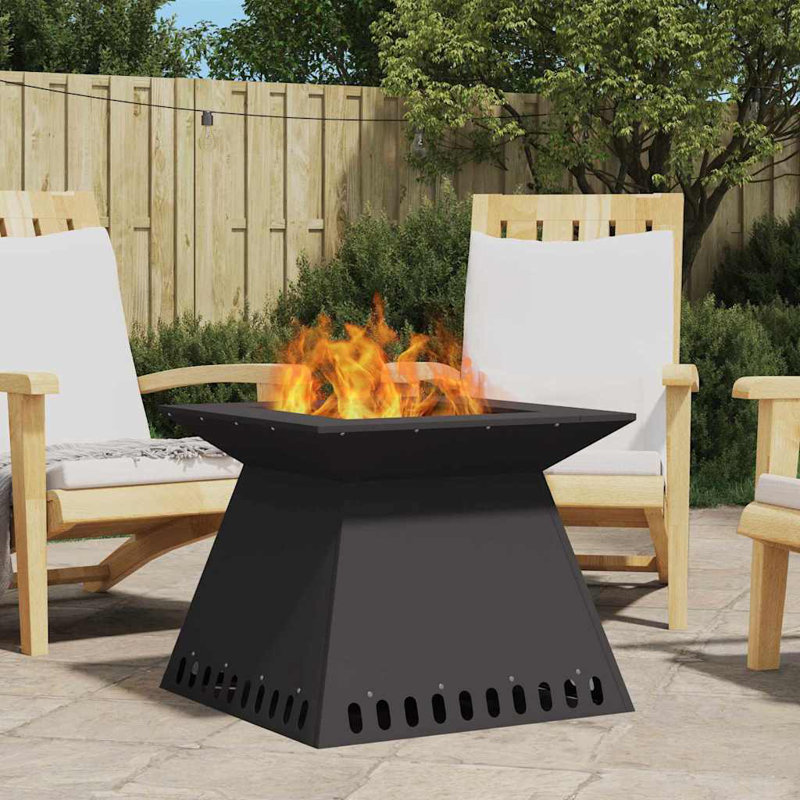 Metal Fire Pit, 50cm H x 60cm W x 60cm D, Black