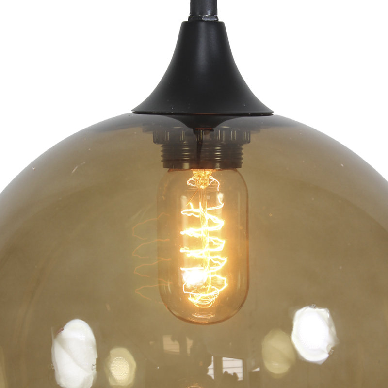 Elland 1 - Light Black Sphere Pendant, Brown