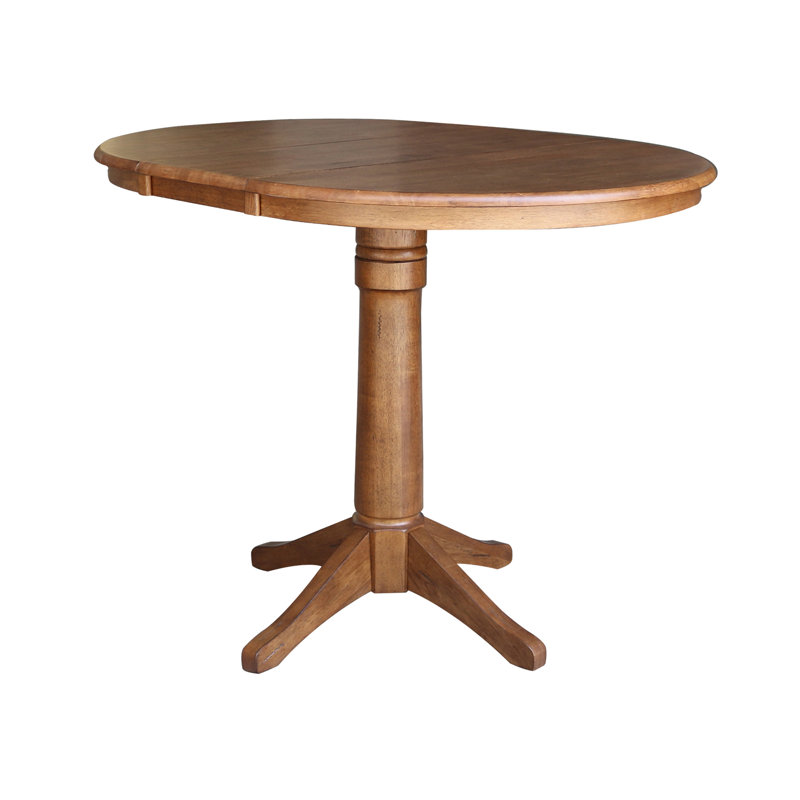 Henington Extendable Solid Wood Dining Table, Distressed Oak