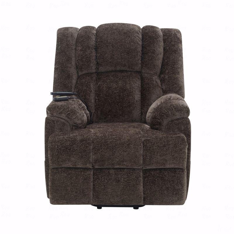 Fauteuil inclinable électrique Brown Power Lift avec chauffage et massage, Brun