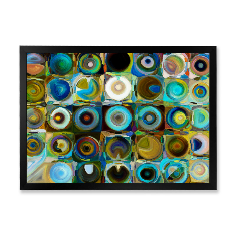 "Colorful Colorful Green and Turquoise Element", reproduction d'art sur toile, Cadre noir, H 8 po x l 12 po x P 1 po