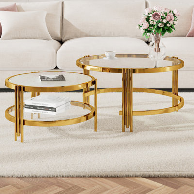 Ensemble de tables basses 2 pièces Modern, table basse gigogne
