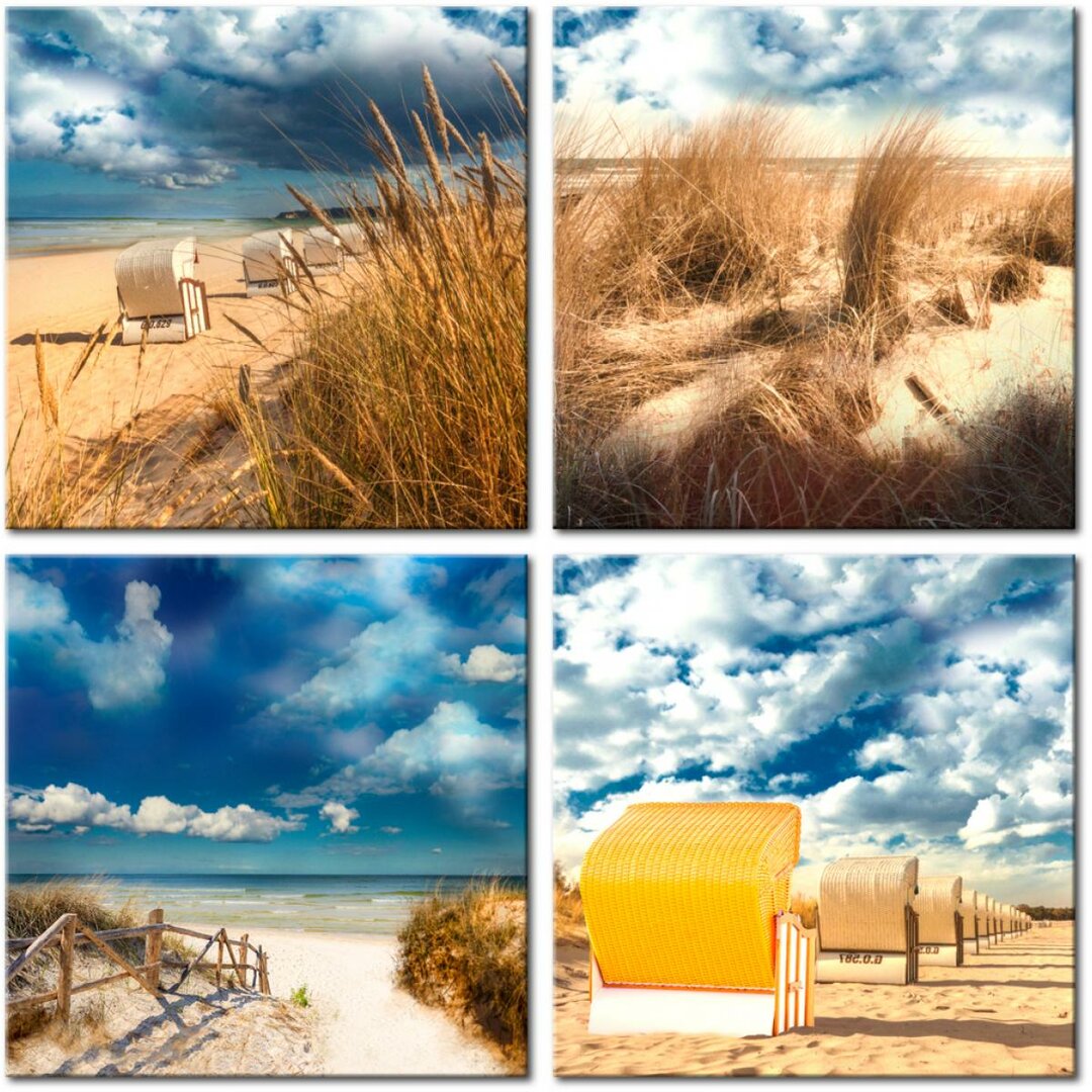 4-tlg. Leinwandbilder-Set Urlaub am Meer