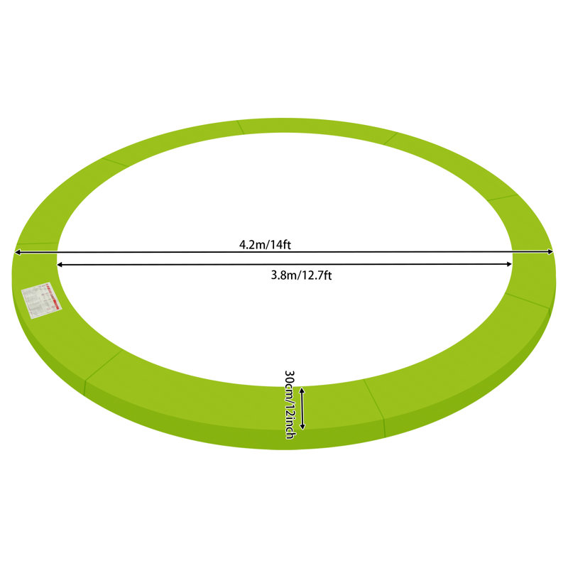 Coussin de sécurité de remplacement pour trampoline 14 pi, Vert