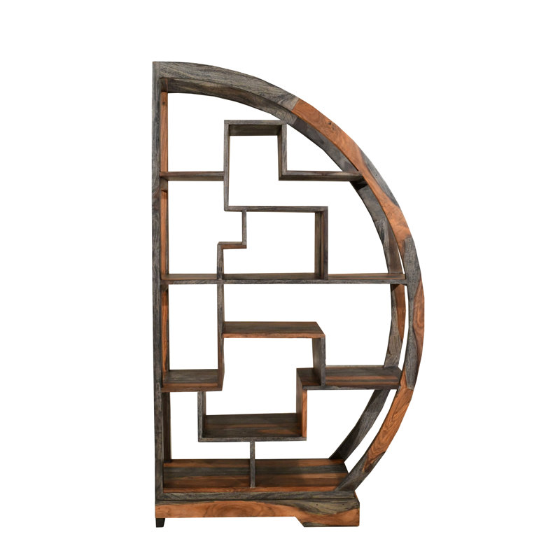 Goa Cube 150cm H x 89cm W Solid Wood Geometric Bookcase