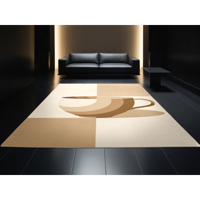 Tapis beige moelleux pour aliments et boissons