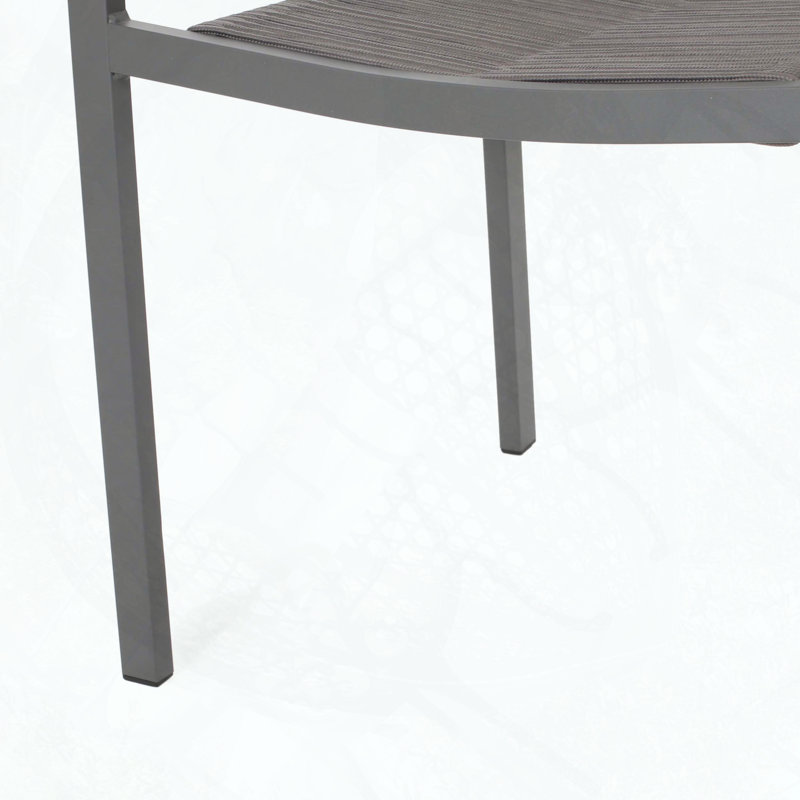 Aluminum Dining Chairs with Rope Seat, Set of 2