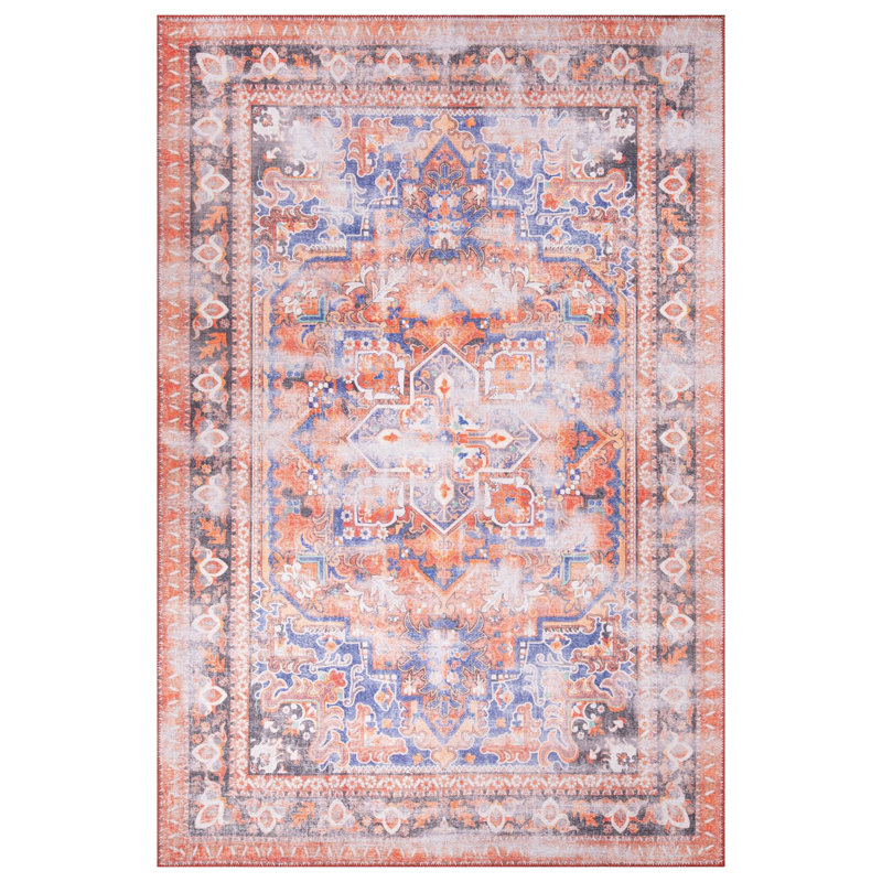 Premium Machine Washable Carpet, 4.6 x 6.2 Feet, 100% Polyester, 1850 g/m² | Pile Height: 0.2 Inches | Eco-Friendly Recycled Poly Cotton Underside | Perfect for Living Room, Bedroom, and High-Traffic Areas