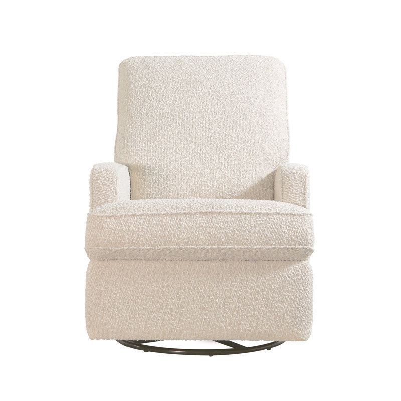 Tucker Swivel Reclining Glider, Cream Boucle