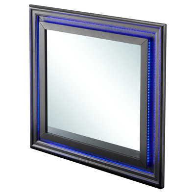 Élégant miroir transitionnel en noir métallique