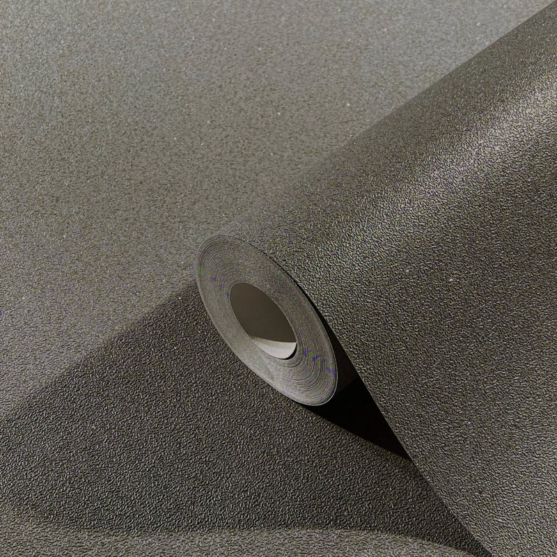 Textures Collection Plain Glitter Finish Wallpaper Roll, Dark Gray