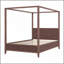 Grand lit plateforme à baldaquin en bois avec lattes de soutien, espresso-129230872-129230873