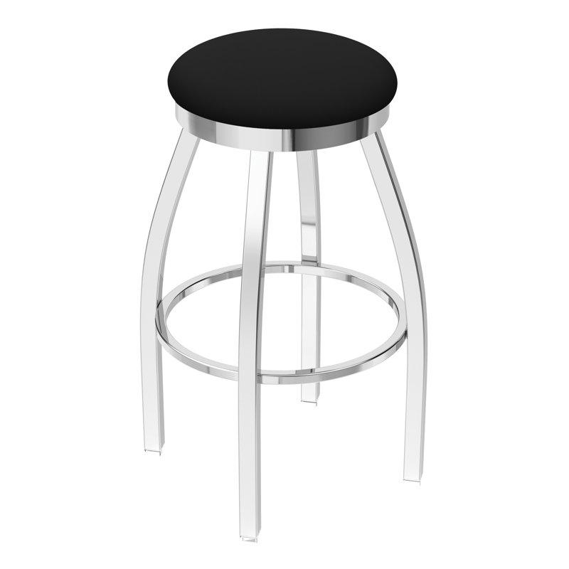 Tabouret pivotant80280 Misha, Vinyle - Noir, Bronze, Tabouret de comptoir (assise de 25 po de hauteur)
