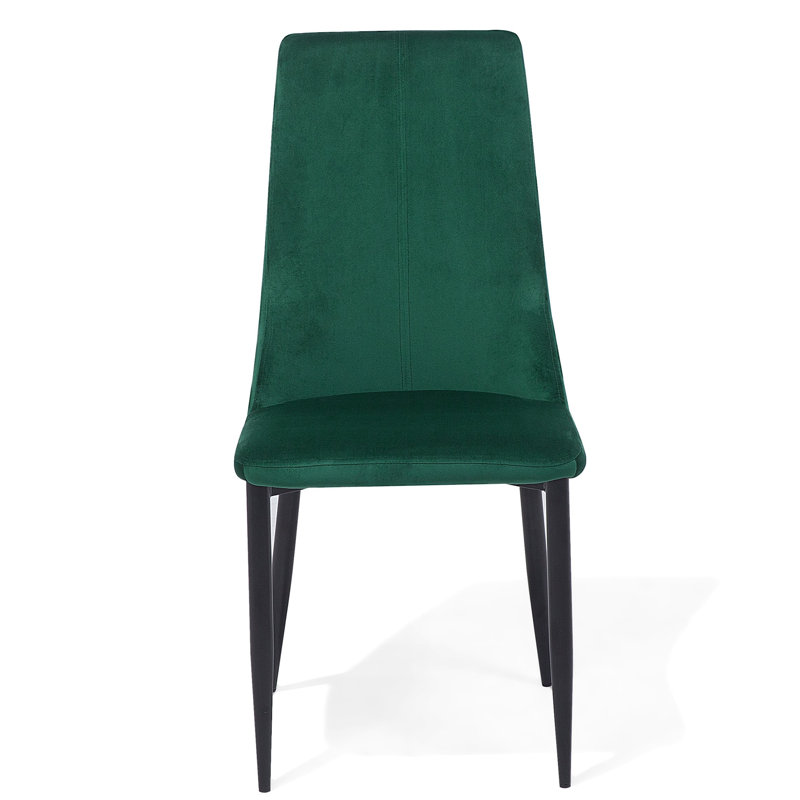 Chick 43cm H Velvet Upholstered Side Chair in Grey, Green