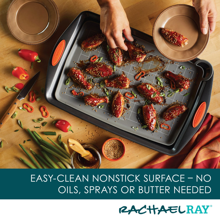 Rachael Ray Silicone Nonstick Roasting and Baking Mat, 10-Inch x 14.75 inch, Gray