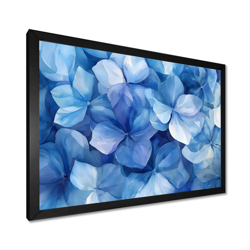 Ilhaam - Floral Wall Art, Single Picture Framed Print, Black, 12" H x 20" W