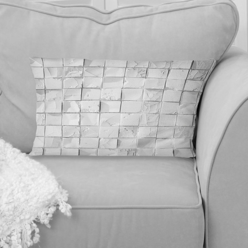 Blanc moderne mosaïque II - coussin lombaire moderne