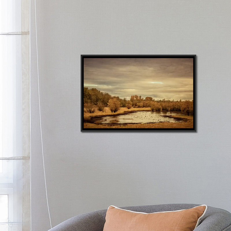« late automne pond », reproduction de photo sur toile, H 18 po x l 26 po x P 1,5 po, Toile tendue, Pas de tapis